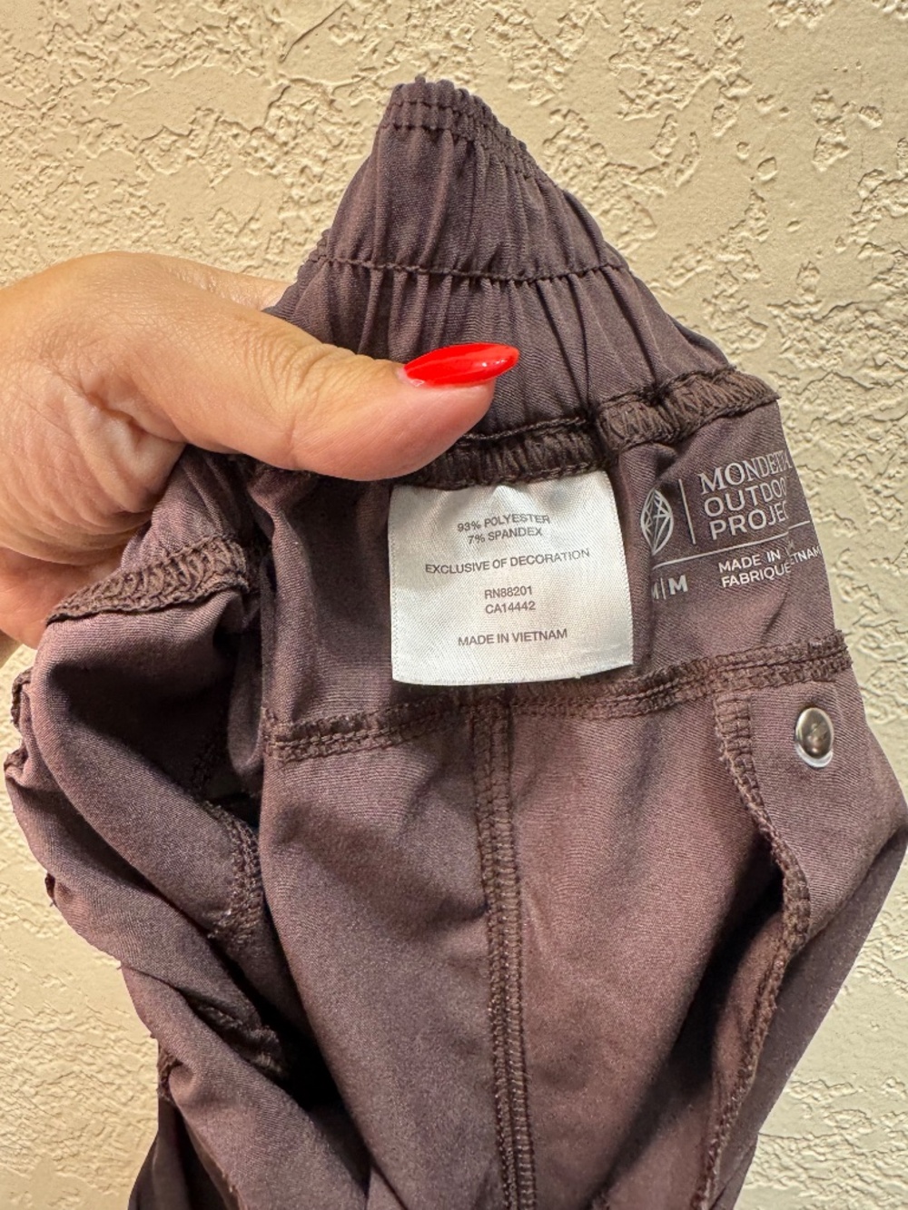 Mondetta Outdoor Project Hiking Shorts Women’s M Purple Stretch Drawstring - Picture 9 of 10